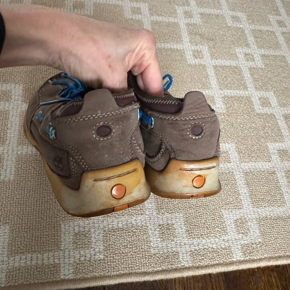Timberland Brown Leather Boat Shoes Blue Lace Casual Deck Shoes Men’s 13